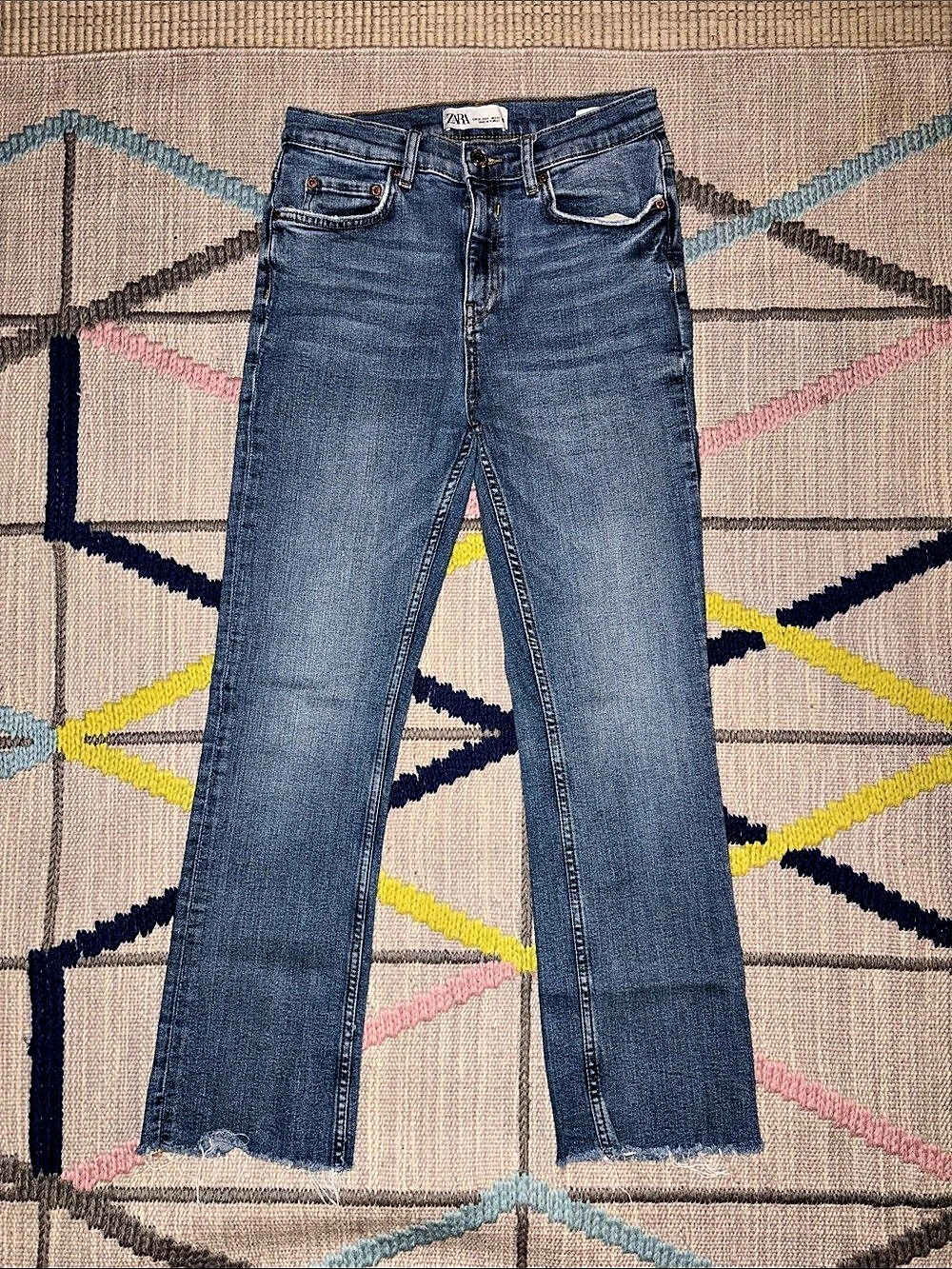 Zara The Sculptor Straight Leg Blue Jeans Size 6